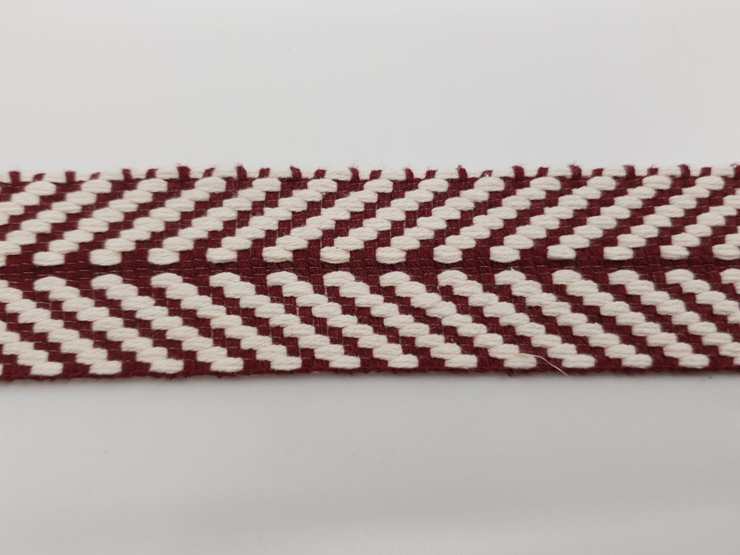 Gurtenband Stripes 40mm weinrot/ecru