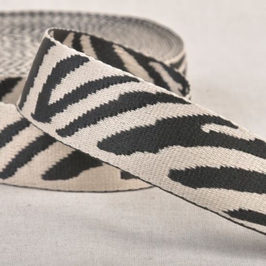 Gurtenband Zebra 38mm schwarz/ecru