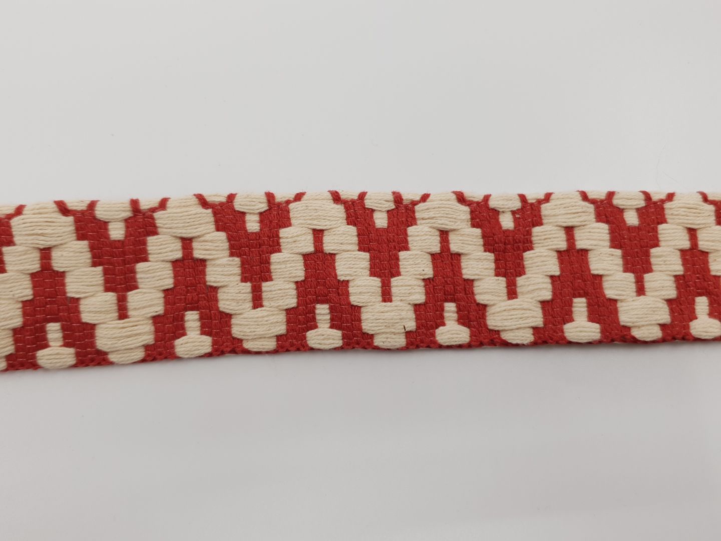 Gurtenband ZickZack 40mm rot/ecru