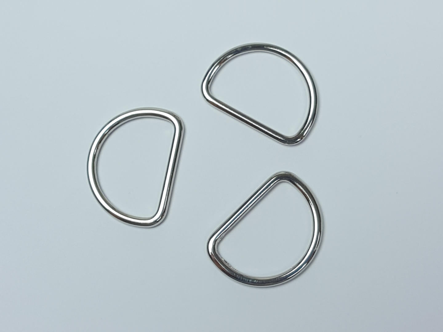 Halbrund-Ringe 25mm silber glänzend für 25mm Gurtband