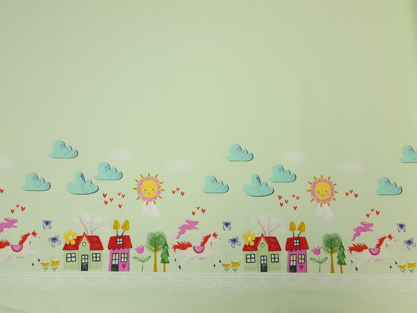 Happy Border pastellgrün/bunt