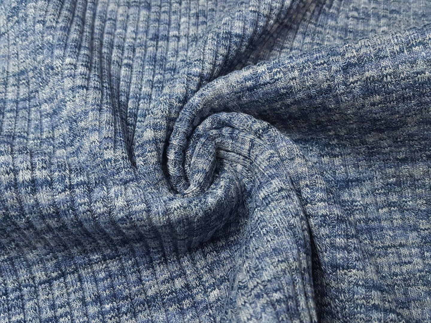 Heavy Ripp Bündchen navy/grau melange