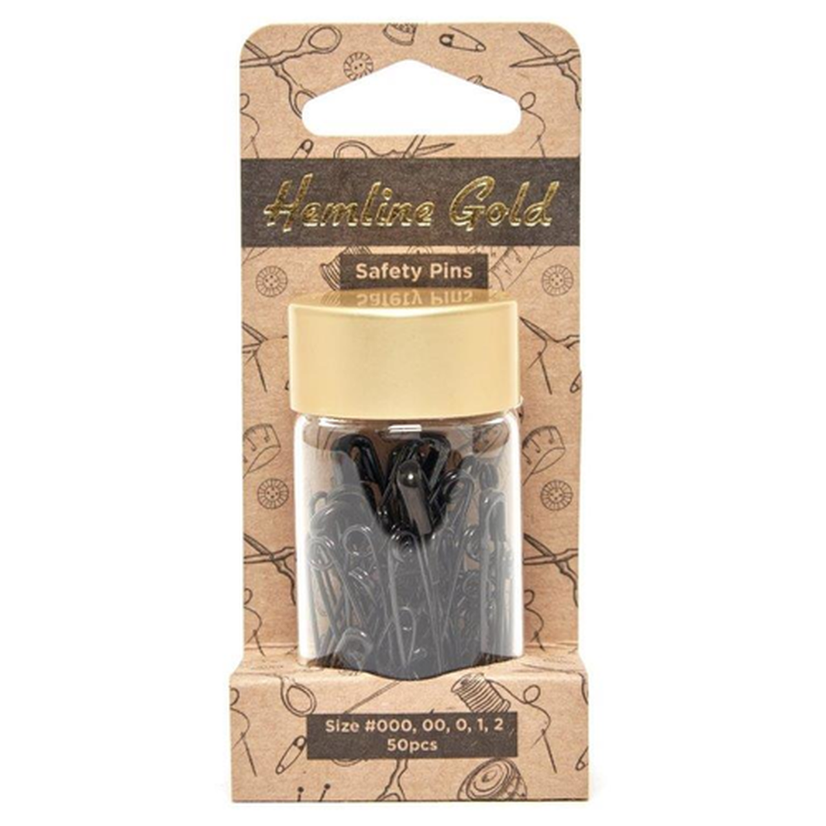 Hemline Gold Sicherheitsnadel Stahl sortiert