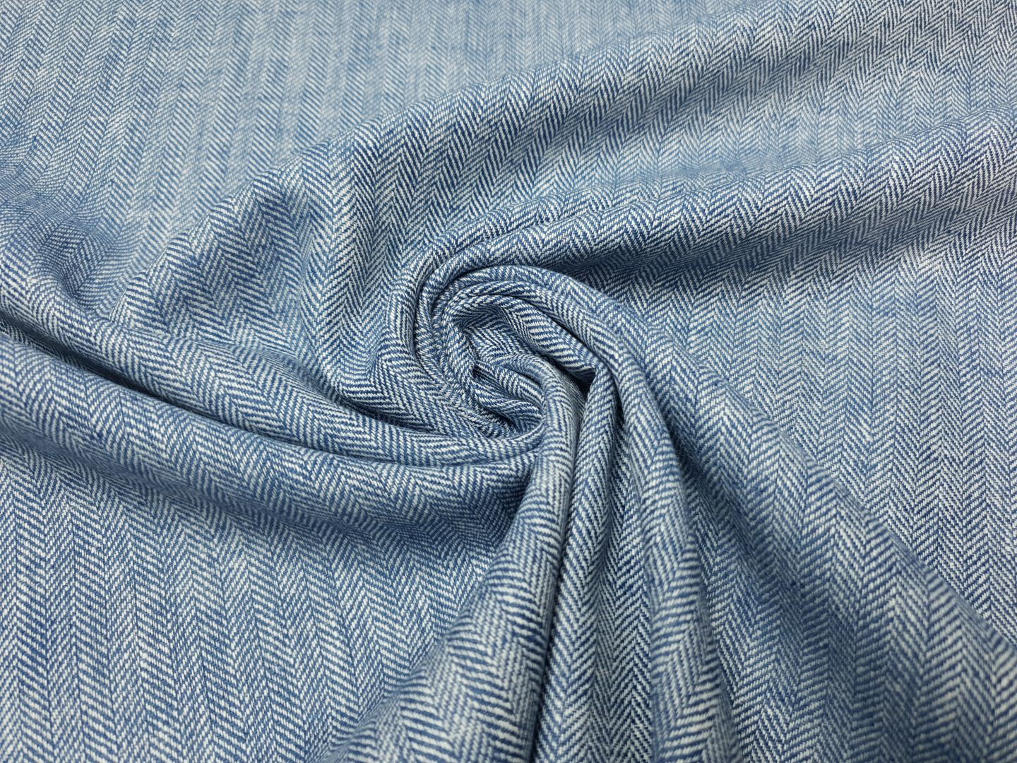 Herringbone denim/weiss