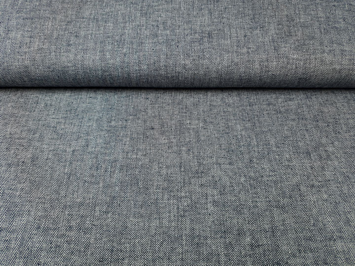 Herringbone dunkelblau/weiss