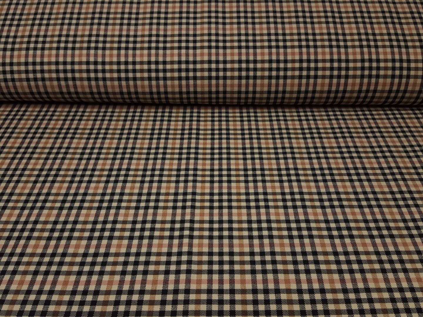 Higgins elast. Hosenstoff, Bengalin beige/schwarz