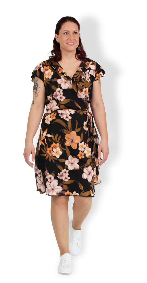 Papierschnittmuster Wickelkleid Holly Damen von Fadenkäfer