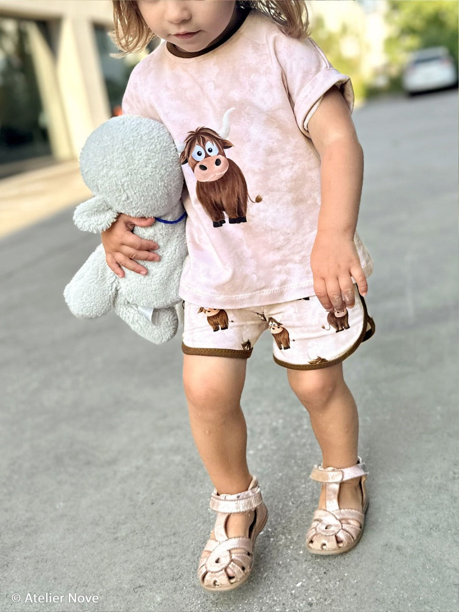 Panel Holy Cow by Mrs Mint rosa/offwhite/braun
