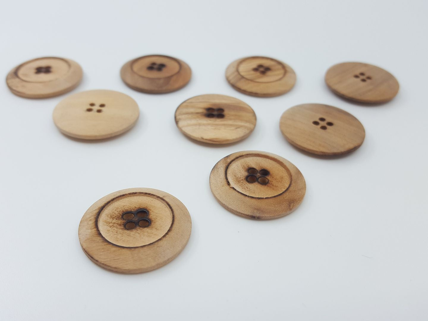 Holzknöpfe mit Rand beige 30mm