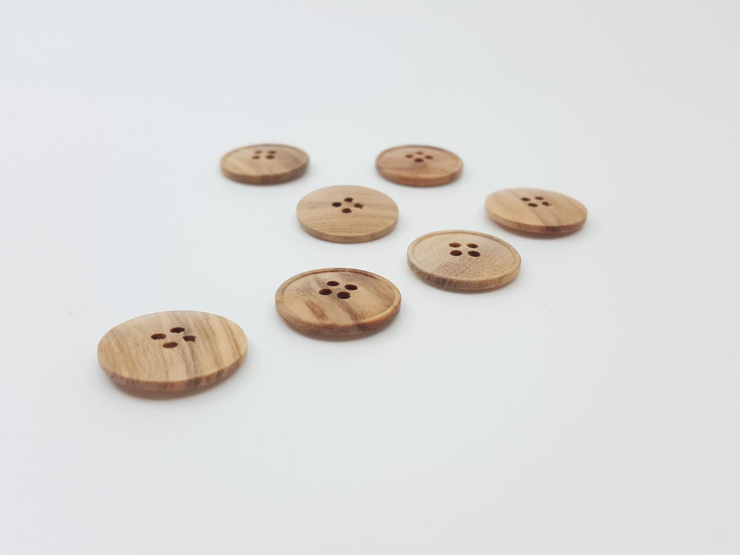 Holzknöpfe mit Rand beige 27mm