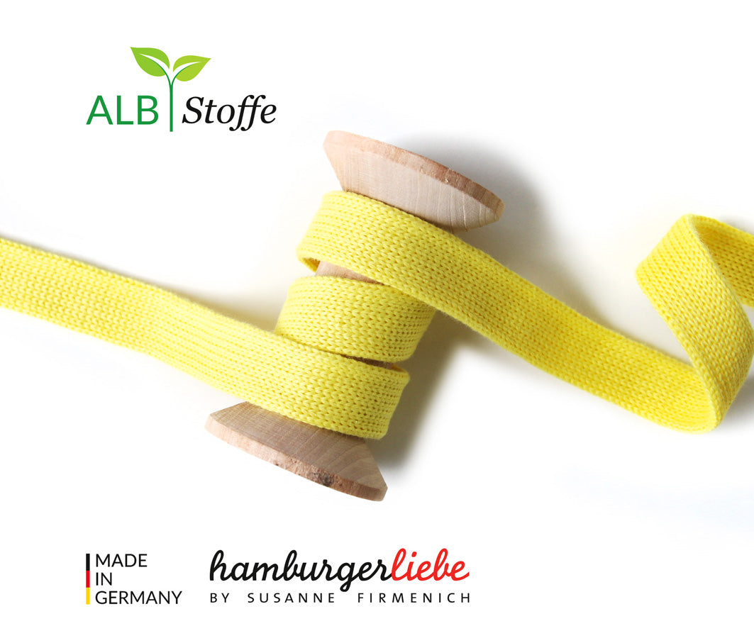 Cord ME GLOW Baumwollkordel flach-geflochten, hellgelb