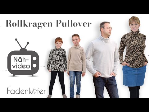 Papierschnittmuster Rollkragen Pullover Damen von Fadenkäfer