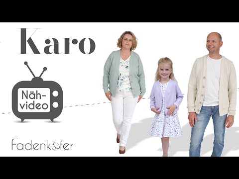 Papierschnittmuster Strickjacke Karo Damen von Fadenkäfer