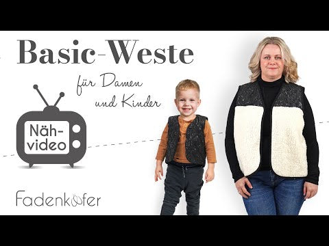 Papierschnittmuster Basic Weste Damen von Fadenkäfer