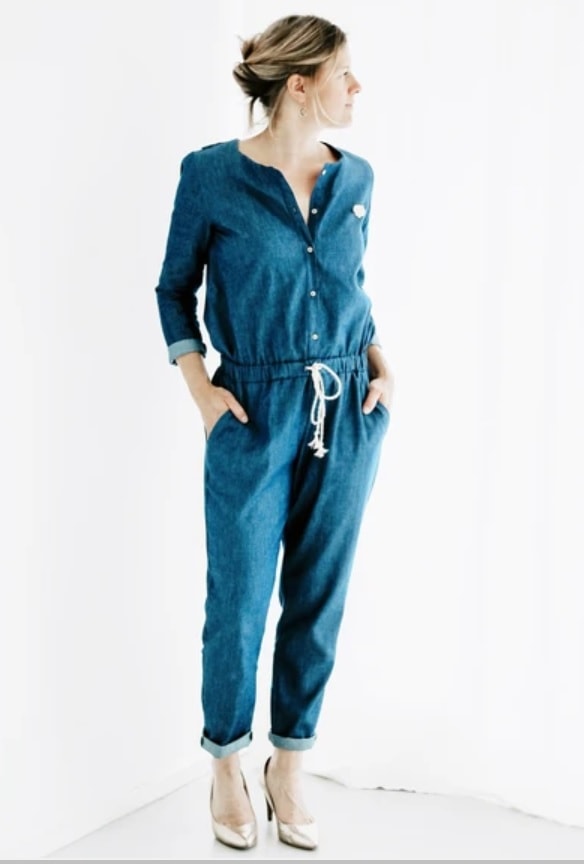 Marieke Mum Jumpsuit für Damen, Ikatee Papierschnittmuster