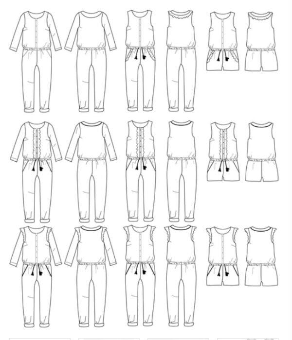 Marieke Mum Jumpsuit für Damen, Ikatee Papierschnittmuster