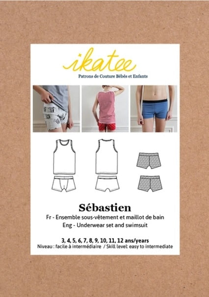 Sébastien Unterwäsche Set für Jungs, Ikatee Papierschnittmuster