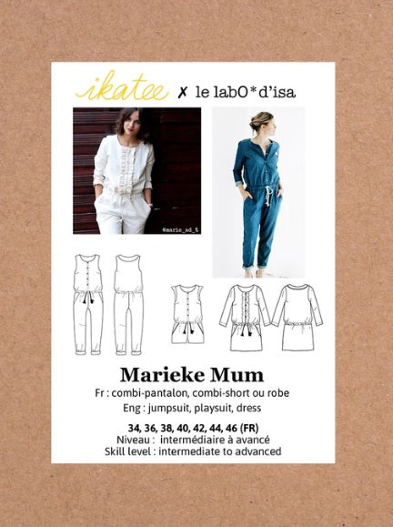 Marieke Mum Jumpsuit für Damen, Ikatee Papierschnittmuster