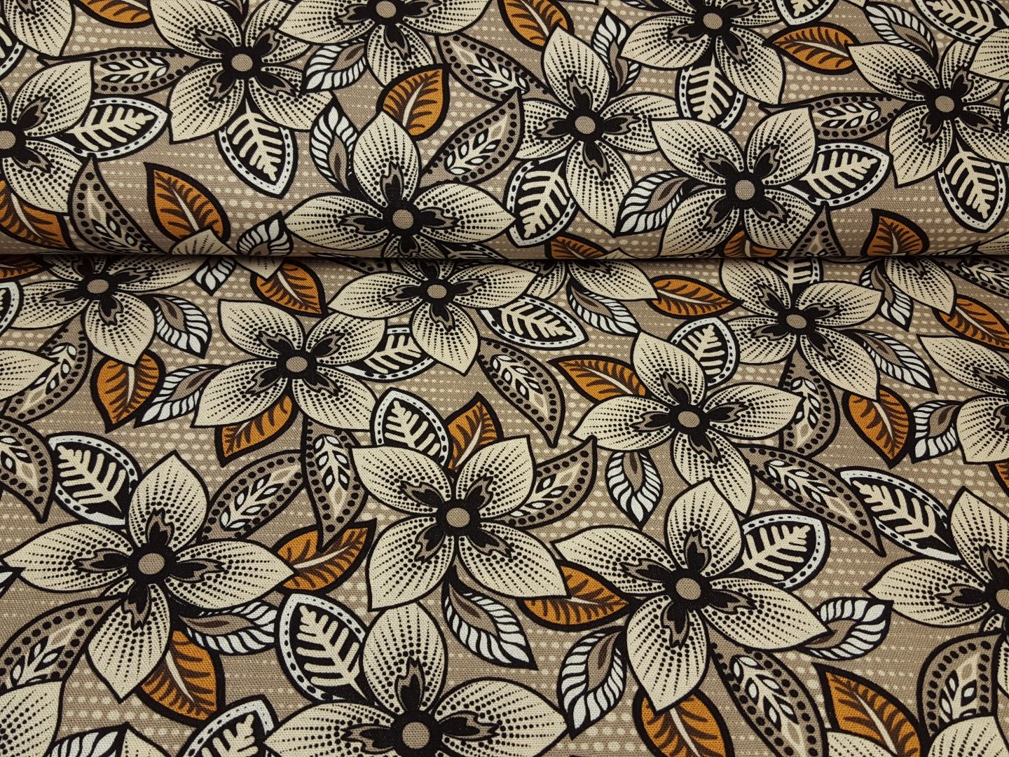 Indy Flower taupe/ecru/ocker