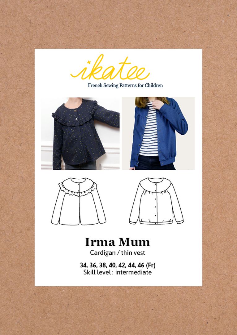 Irma Mum Cardigan für Damen, Ikatee Papierschnittmuster