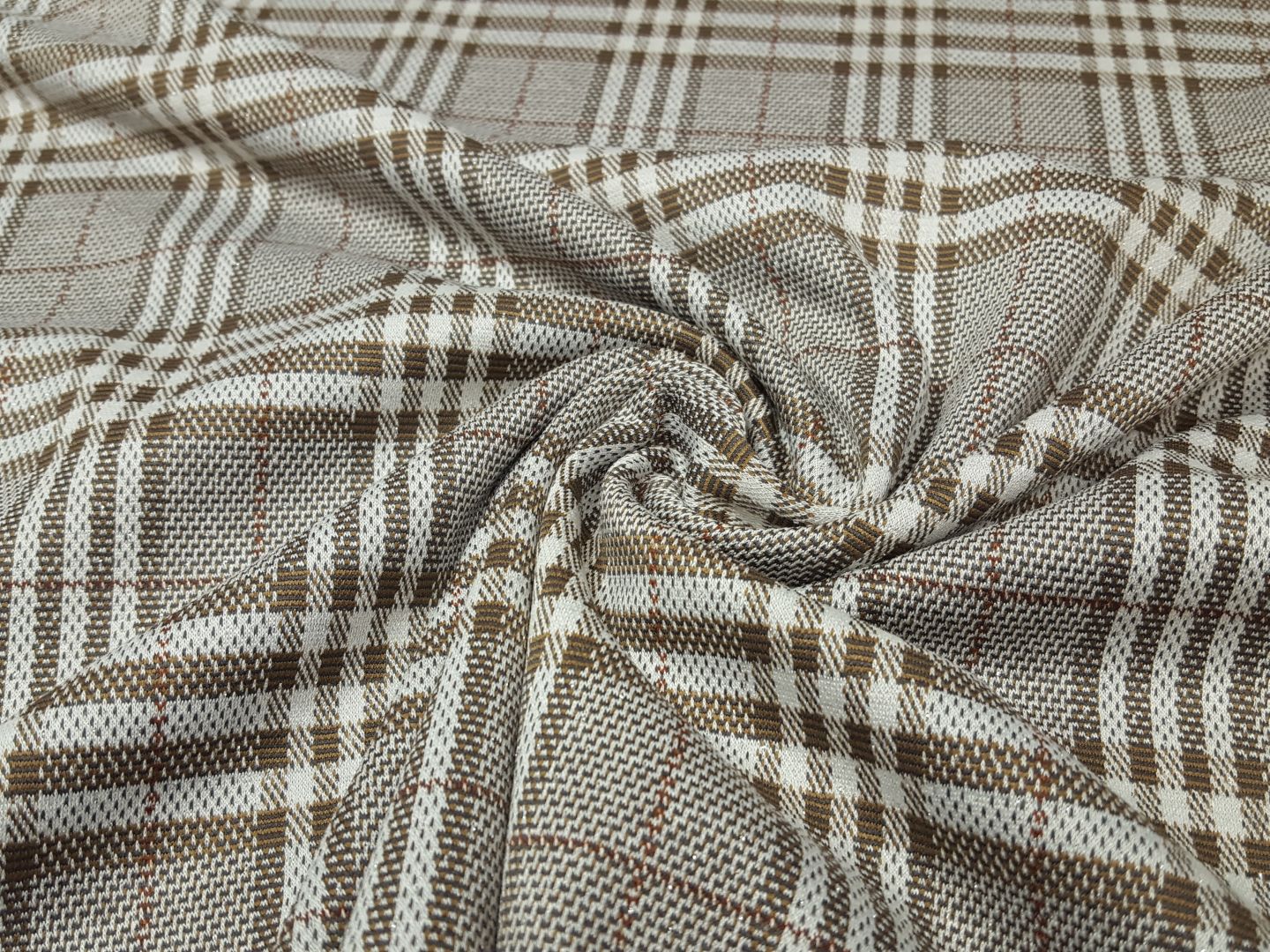 Jacquard Glencheck beige/ecru/lurex