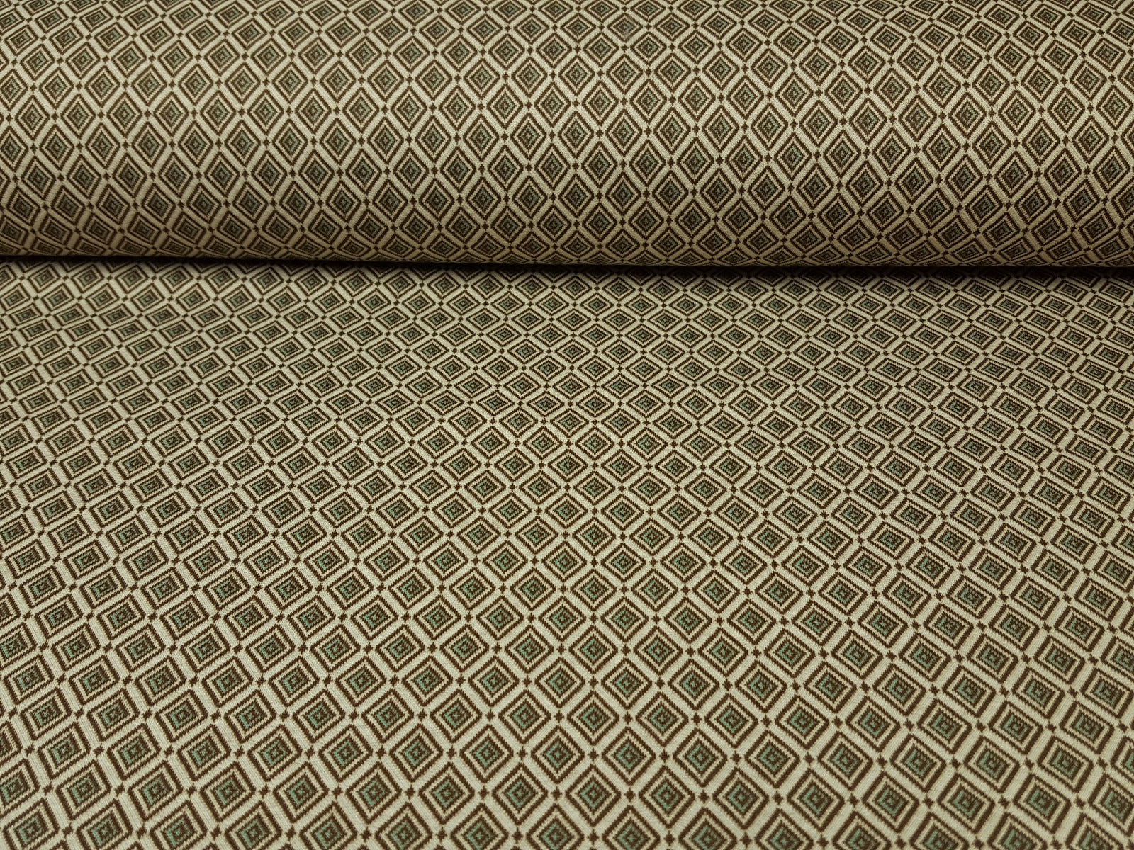 Jacquard retro ecru/braun/mint