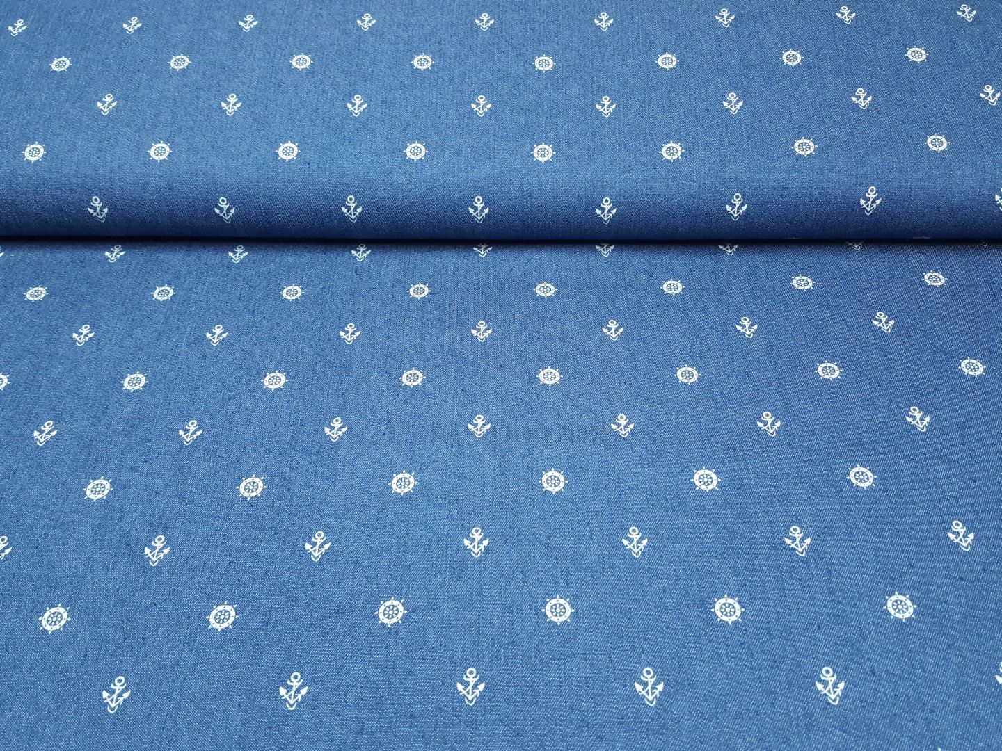 Jeans Paisley denim melange/weiss