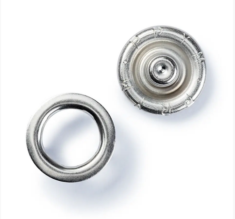 Nähfrei Druckknöpfe "Jersey" 10mm Ring silberfarbig