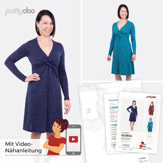 Jerseykleid Gloria Damen Papierschnittmuster