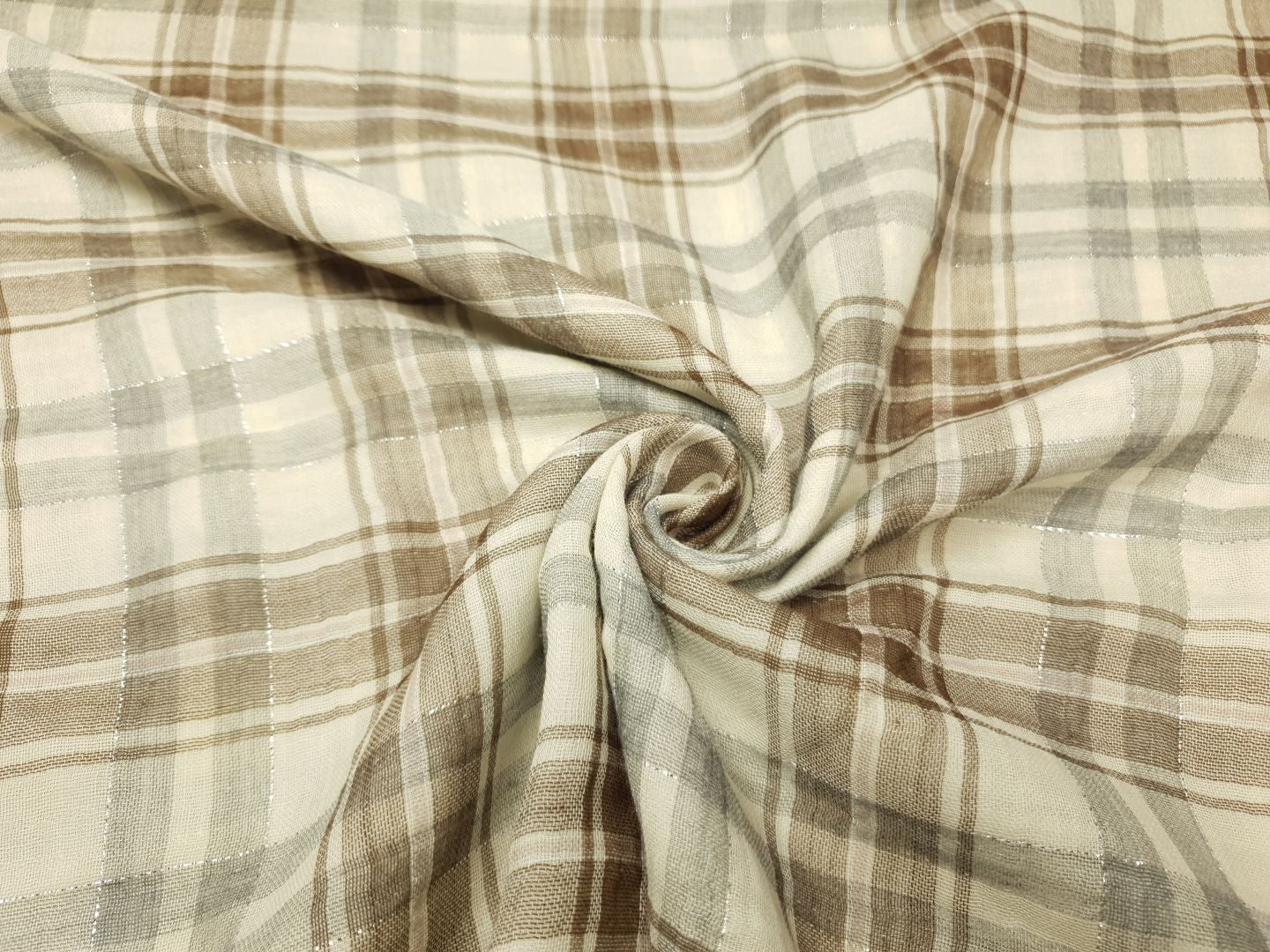 Karolin ecru/braun/grau/silber