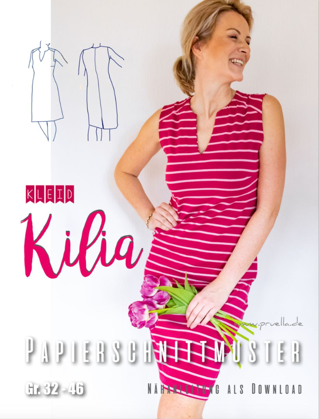 Kleid Kilia Damen, Prülla Papierschnittmuster