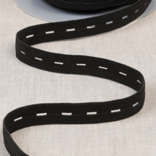 Knopflochgummiband 15mm schwarz