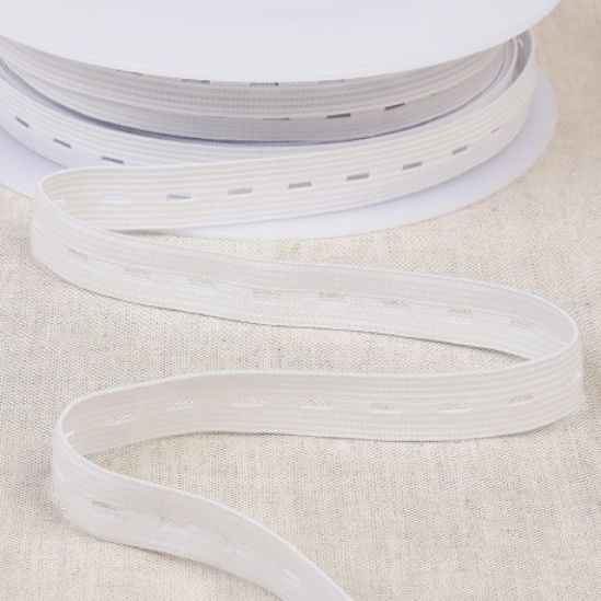 Knopflochgummiband 15mm weiss