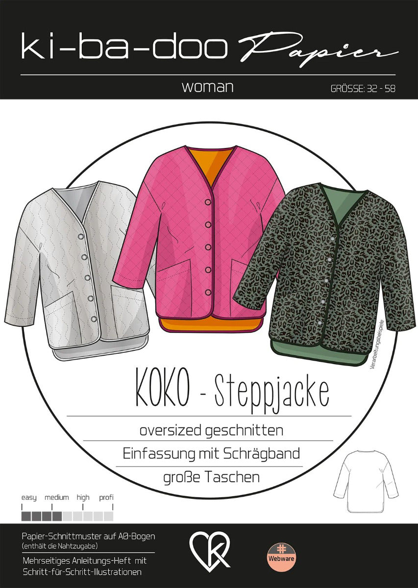 Jacke Koko Damen, Ki-ba-doo Papierschnittmuster