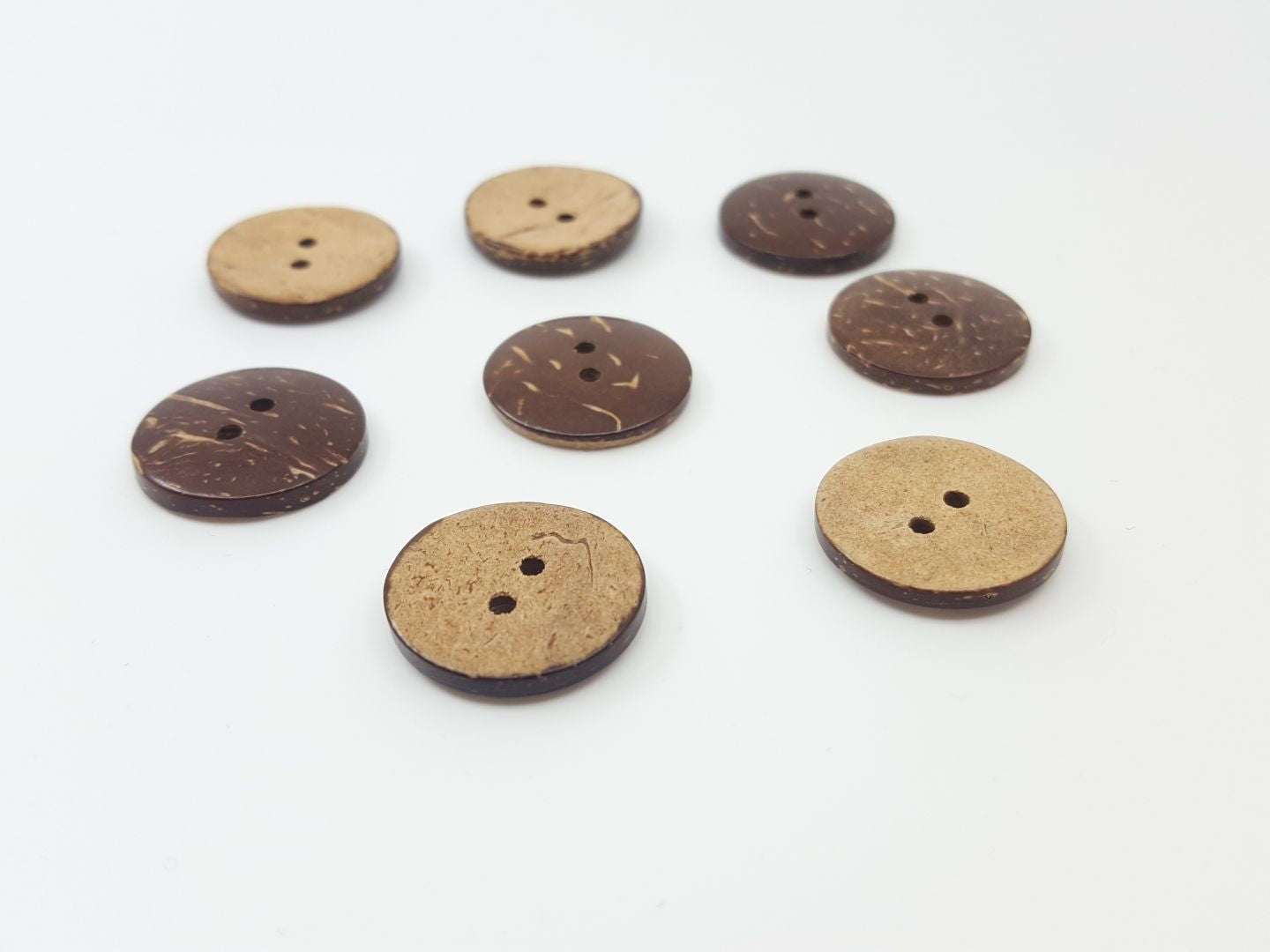 Kokosnuss-Knöpfe dunkelbraun/beige 15mm