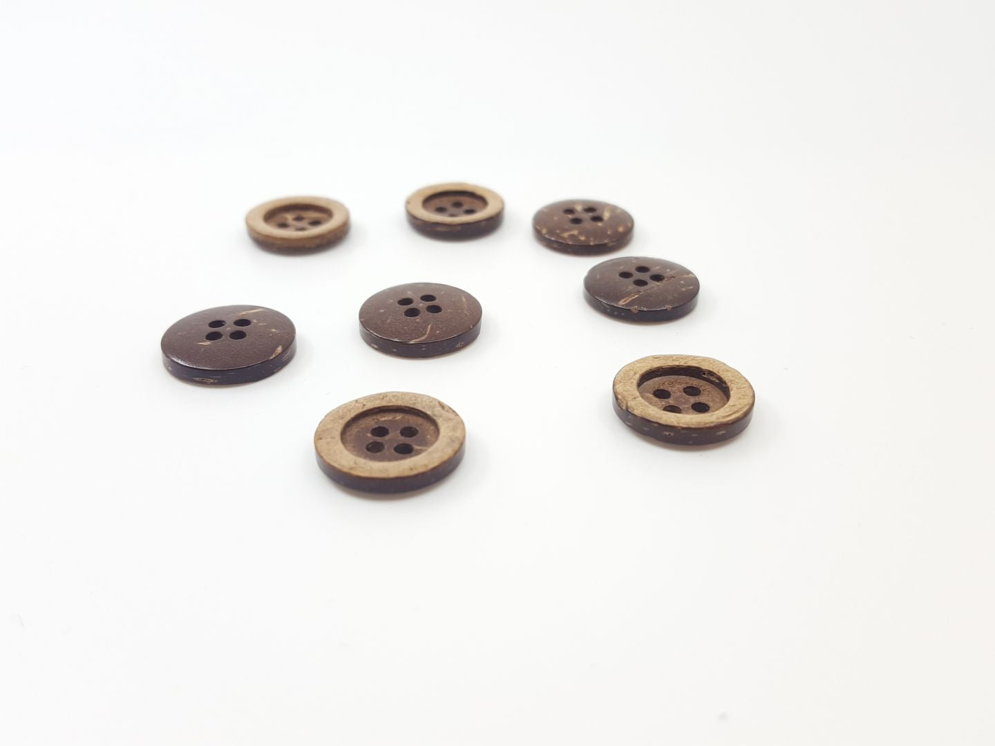 Kokosnuss-Knöpfe mit Rand dunkelbraun/beige 10mm