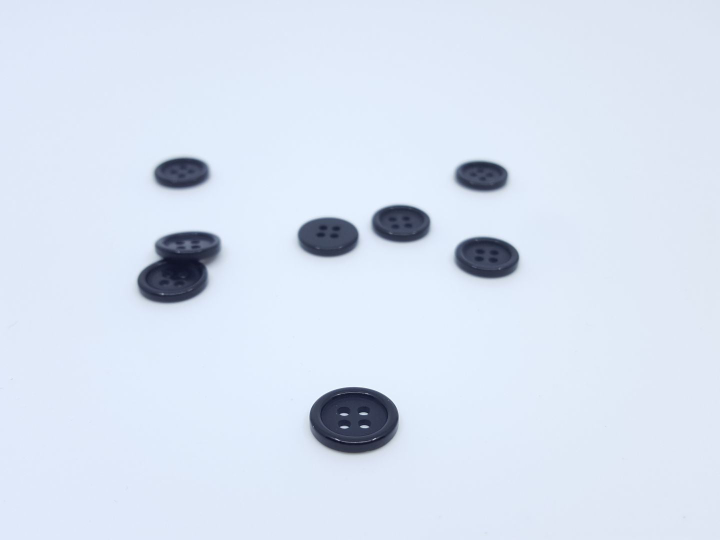 Kunststoffknöpfe mit Rand 13mm schwarz