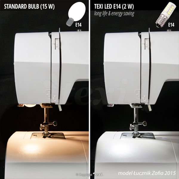 LED Lampe für Haushaltsnähmaschinen E14- 230 V