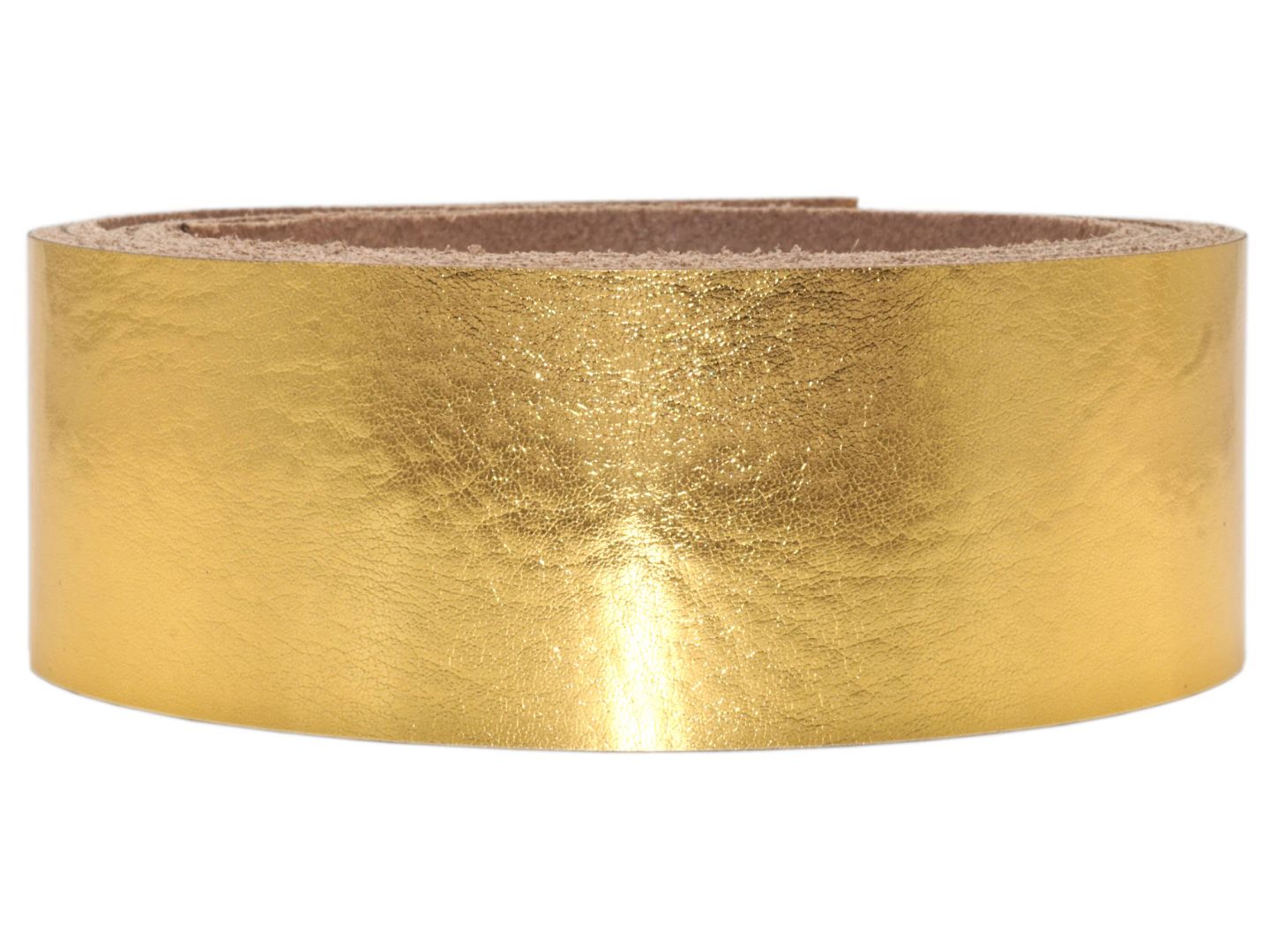 Lederriemen Metallic 2,5 cm breit gold