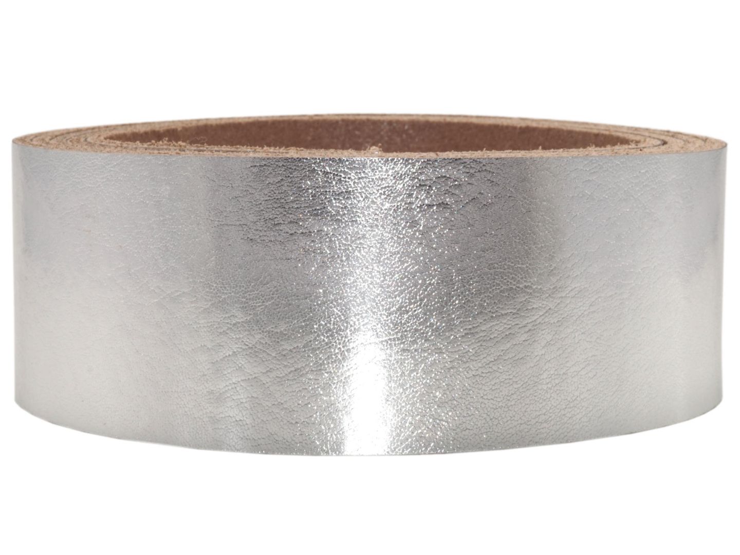 Lederriemen Metallic 2,5 cm breit silber