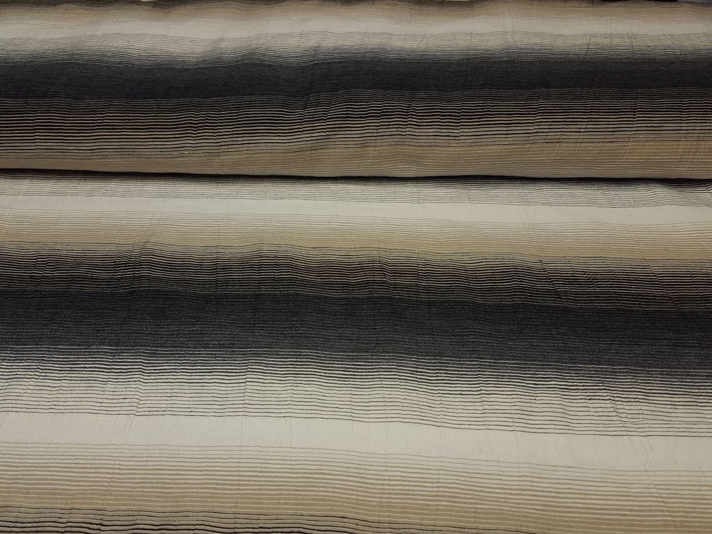 Einzelstück Leinen/Baumwolle im Farbverlauf schwarz/beige/weiss