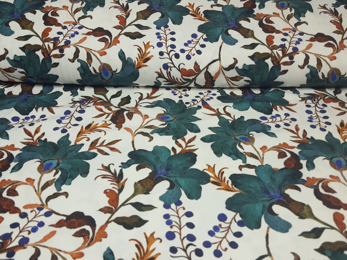 Lilly offwhite/petrol/blau/terra