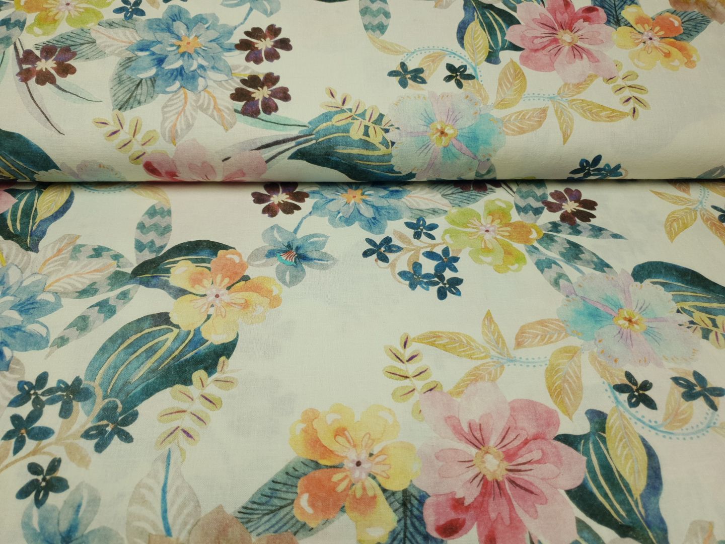 Einzelstück Lola ecru/rosa/stahlblau