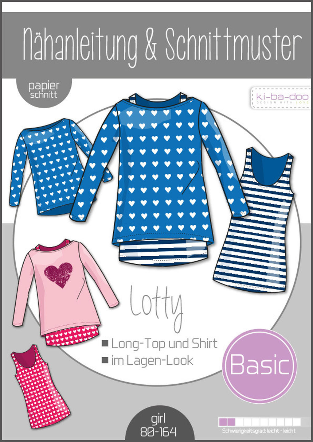 Lotty Top und Shirt Girl, Ki-ba-doo Papierschnittmuster