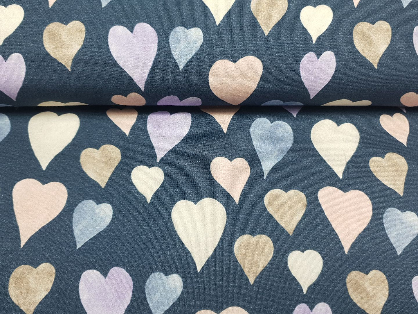 Einzelstück Love Heart anthrazit/lila/lachs/beige