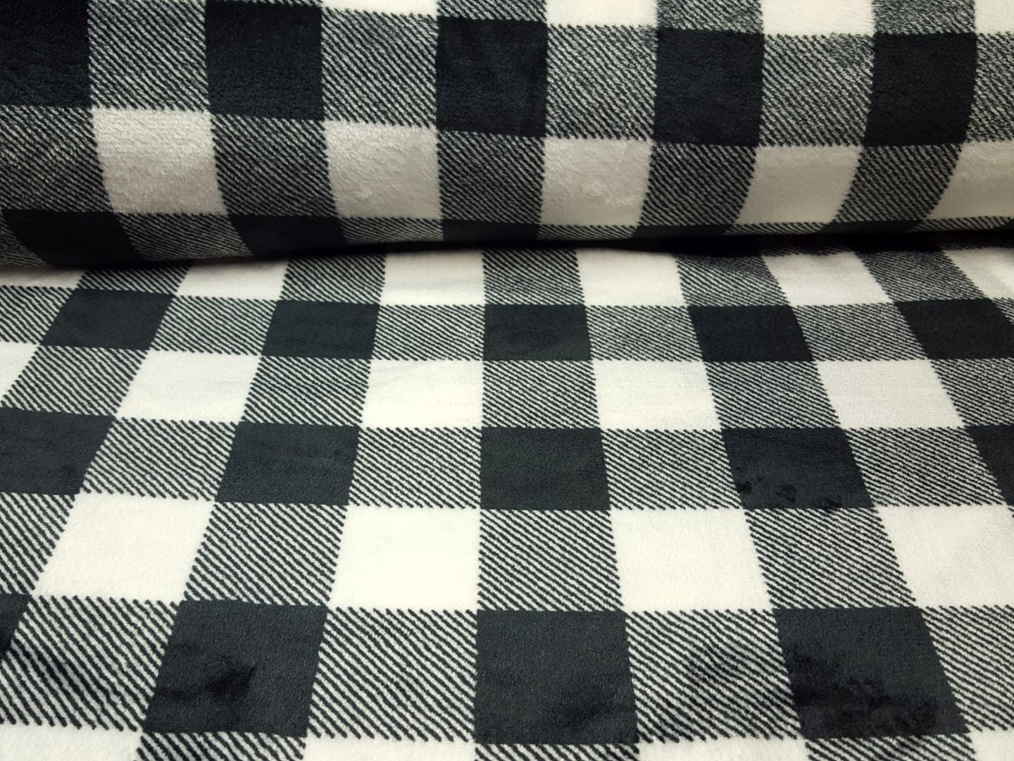 Wellnessfleece Lumberjack schwarz/weiss