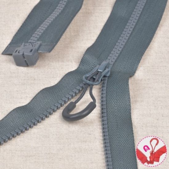 magnetischer Reissverschluss teilbar 50cm blaugrau
