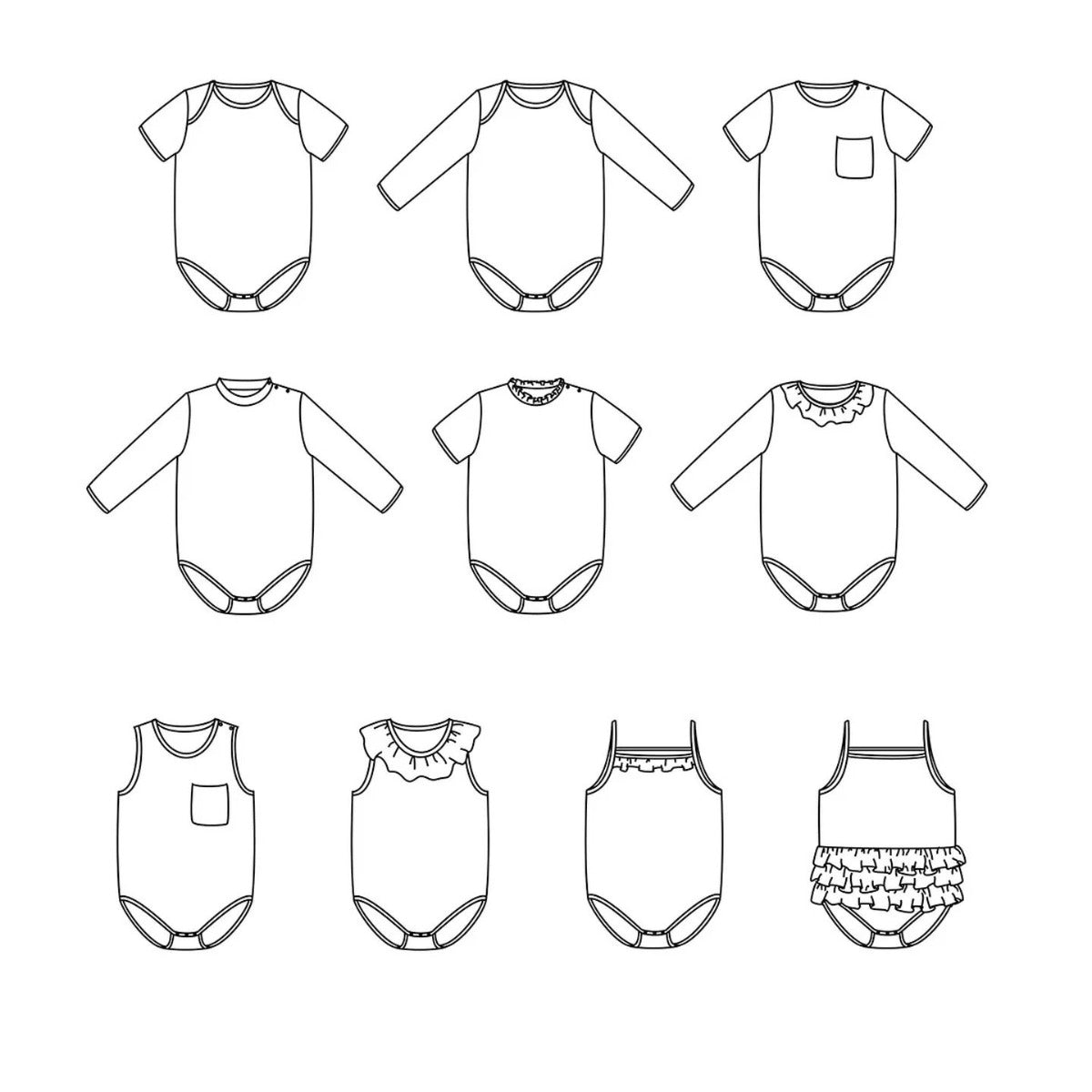 Malmö Body für Babys Ikatee Schnittmuster