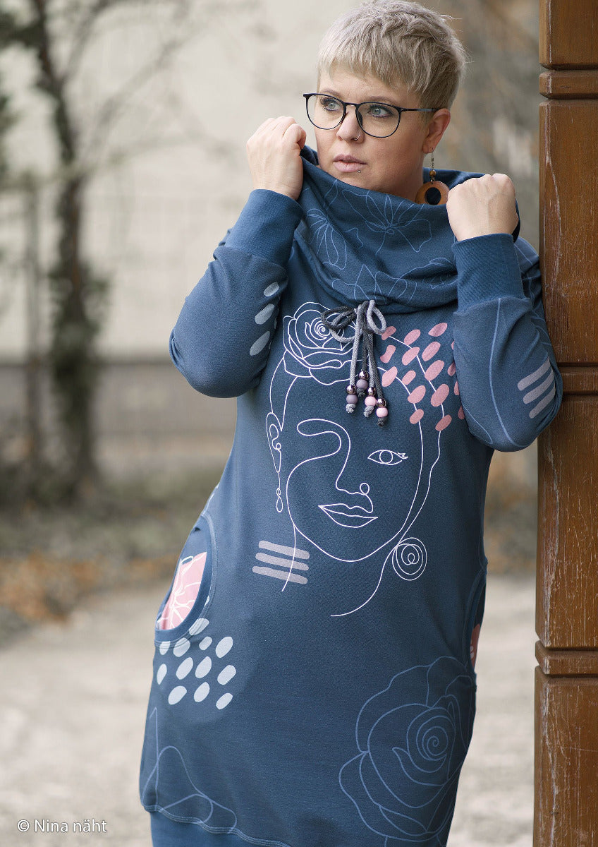 Marvelous Line Art by Iycklig design navy/grau/altrosa