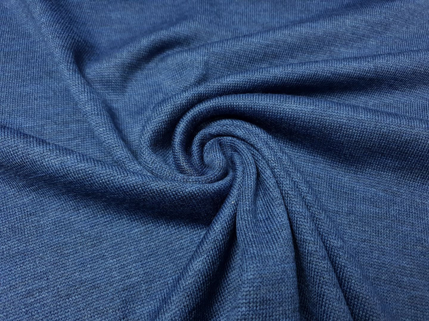 Merino-Maglia jeansblau melange